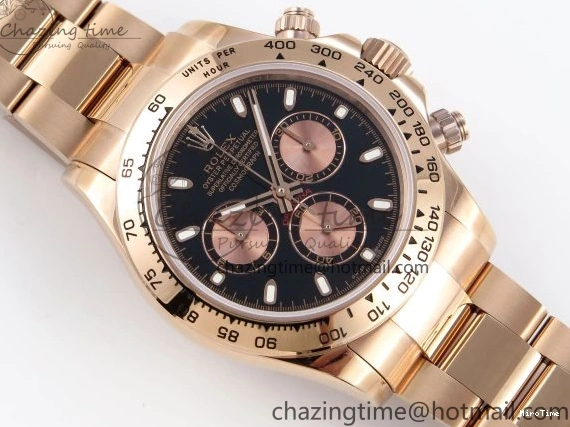 MiroTime 0111 DAYTONA 116505 RG OMF BEST EDITION BLACK RG DIAL ON RG BRACELET A7750 (SLIM MOVEMENT) Trendsetting 1797